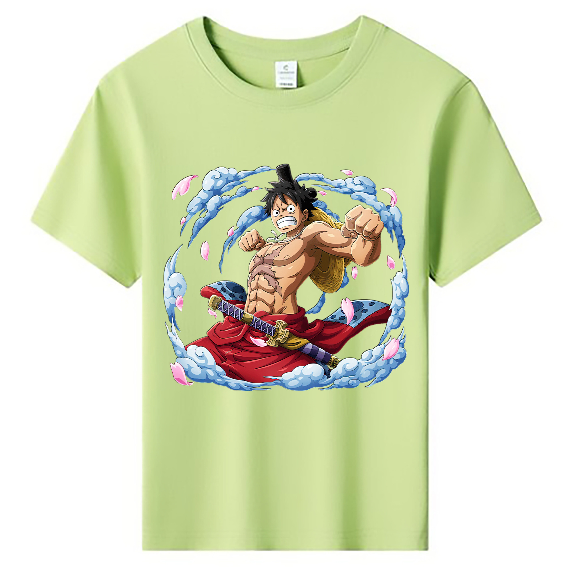 ワンピース モンキー・D・ルフィ ONE PIECE Monkey D. Luffy 綿100％キッズTシャツ（フロントプリント）